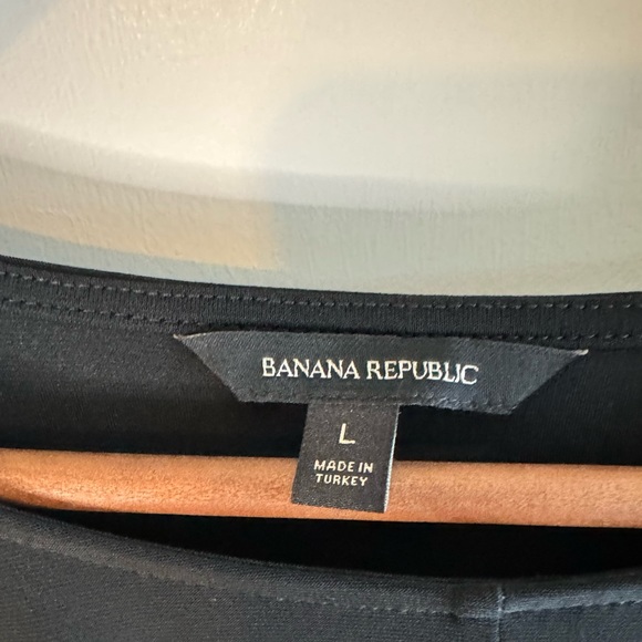 Banana Republic Black Long Sleeve Wrap Effect Top Size Large - Picture 3 of 8